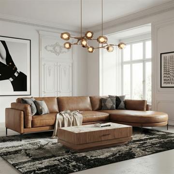  Milner Lædersofa - Mulberry Brown